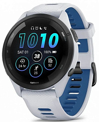 Смарт-часы Garmin Forerunner 265 33мм 1.3" AMOLED корп.черный/белый силикон рем.белый (010-02810-11)