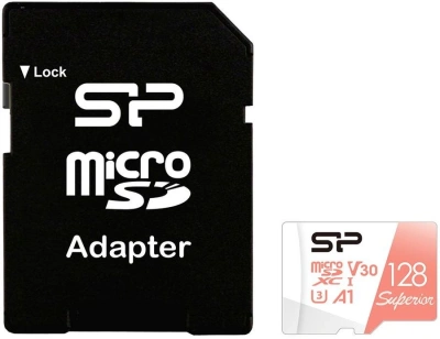 Флеш карта microSDXC 128GB Silicon Power SP128GBSTXDV3V20SP Superior + adapter