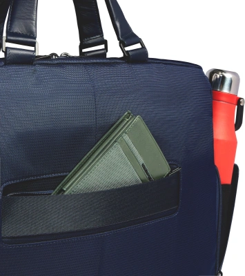 Деловая сумка Piquadro Orion CA6624S136/BLU с отделением для ноутбука синий ткань/натур.кожа