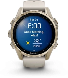 Смарт-часы Garmin Fenix 8 43мм 1.3" AMOLED корп.золотистый рем.серый разм.брасл.:108-182мм (010-02903-11)