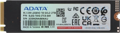 Накопитель SSD A-Data PCIe 3.0 x4 2TB SLEG-700G-2TCS-S48 Legend 700 Gold M.2 2280