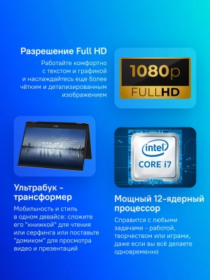 Ноутбук MSI Summit E13 Flip Evo A13MT-243US Core i7 1360P 16Gb SSD1Tb Intel Iris Xe graphics 13.4" IPS Touch FHD+ (1920x1200) Windows 11 Home Multi Language black WiFi BT Cam (9S7-13P311-243)