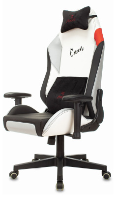 Кресло игровое Zombie HERO QUEEN PRO черный/белый эко.кожа с подголов. крестов. пластик
