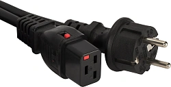 Шнур питания Lanmaster LAN-PP19L/SH-3.0-BK C19-Schuko проводник.:3x1.5мм2 3м 220В 16А черный