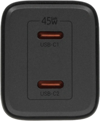 Сетевое зар./устр. Hoco N42 Elogiado 45W 3A+2.25A (PD+QC+AFC) 2xUSB type-C универсальное черный