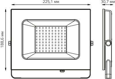 Прожектор уличный Gauss Elementary светодиодный 70Втчерный (613100270)