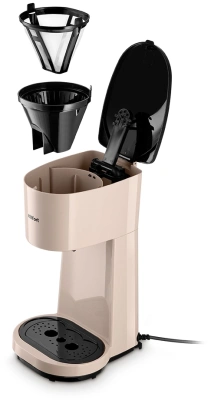 Кофеварка капельная Kitfort КТ-7303 800Вт бежевый/черный