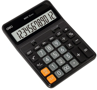 Калькулятор настольный Deli Askend EM333 черный 12-разр.