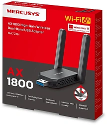 Сетевой адаптер Wi-Fi Mercusys MA72XH AX1800 USB 3.0 (ант.внеш.несъем.) 2ант.