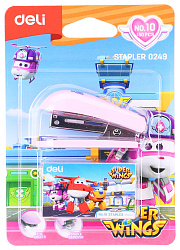 Степлер настольный Deli E0249 Super Wings 24/6 26/6 (12листов) ассорти 40скоб металл/пластик блистер