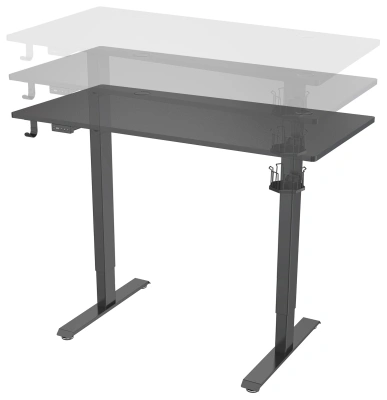 Стол для компьютера Cactus CS-ED-BBK с электроприводом столешница МДФ черный каркас черный (CS-ED-BBK)