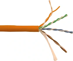 Кабель информационный Lanmaster LAN-5EUTP-PT-LSZH-OR кат.5E UTP 4 пары 24AWG LSZH внутренний 305м оранжевый