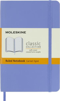 Блокнот Moleskine CLASSIC SOFT QP611B42 Pocket 90x140мм 192стр. линейка мягкая обложка голубая гортензия