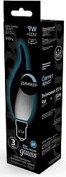 Лампа светодиодная Gauss Filament 104201209-D 9Вт цок.:E14 свеча 220B св.свеч.бел.нейт. (упак.:10шт)