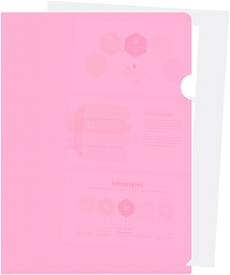 Папка-уголок Бюрократ Pastel -EPAST/PINK A4 пластик 0.18мм розовый