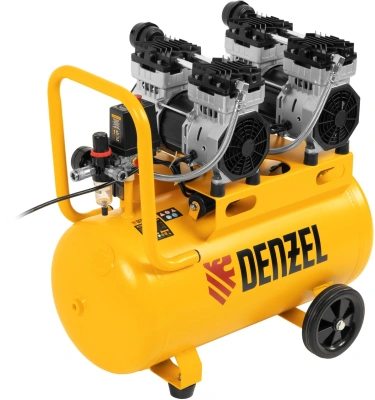 Компрессор поршневой Denzel DLS 1500/50 безмасляный 260л/мин 50л 1500Вт желтый