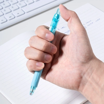 Ручка шариков. автоматическая Deli EQ057-BL ассорти d=0.7мм син. черн. кор.карт. резин. манжета