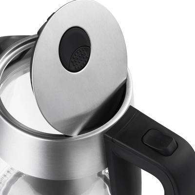 Чайник электрический Kitfort КТ-641 1.8л. 2200Вт серебристый корпус: стекло/металл/пластик