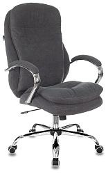 Кресло руководителя Бюрократ T-9950SL Fabric серый Alfa 44 крестов. металл хром