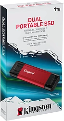 Накопитель SSD Kingston USB3.2 Gen2 1TB SPSD/1TB красный
