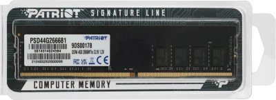 Память DDR4 4Gb 2666MHz Patriot PSD44G266681 Signature RTL PC4-21300 CL19 DIMM 288-pin 1.2В single rank Ret