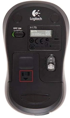 Мышь Logitech B175 черный оптическая 1000dpi беспров. USB для ноутбука 2but (910-004332)