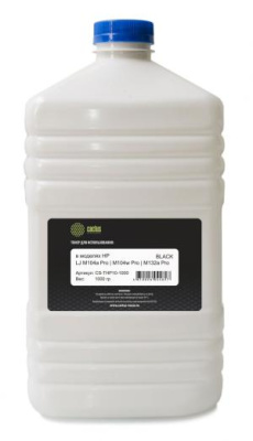 Тонер Cactus CS-THP10-1000 черный флакон 1000гр. для принтера CF218A/CF230A/CF230X/CF233A/CRG-047/CRG-051( MR VER) ; HP LJ M106/134,/LJ Pro M104/M132/M203/M227/Canon LBP 112/113/162/MF-112/113/264/267/269