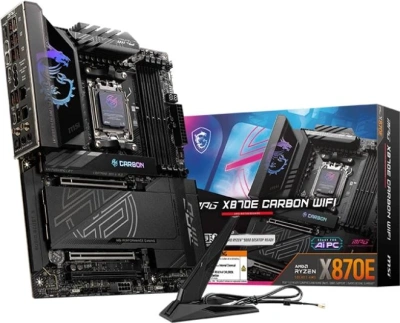 Материнская плата MSI MPG X870E CARBON WIFI SocketAM5 AMD X870E 4xDDR5 ATX AC`97 8ch(7.1) 5Gigabit + 2.5Gigabit Ethernet RAID+HDMI
