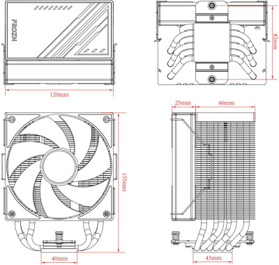 Устройство охлаждения(кулер) ID-Cooling Frozn A610 Soc-AM5/AM4/1200/1700/1851 черный 4-pin 29.85dB Al+Cu 250W 925gr Ret (FROZN A610 BLACK)