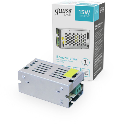Блок питания Gauss Basic для лен.светод. серый (BT500)