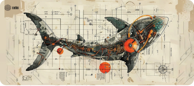 Коврик для мыши Cactus Shark 900x400x4мм (CS-MP-COR03XXL)