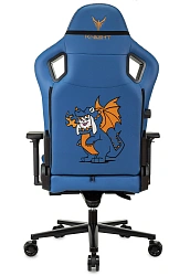 Кресло игровое Knight Craft Dragon синий экокожа крестов. металл