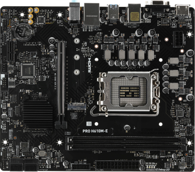 Материнская плата MSI PRO H610M-E Soc-1700 Intel H610 2xDDR5 mATX AC`97 8ch(7.1) GbLAN+VGA+HDMI