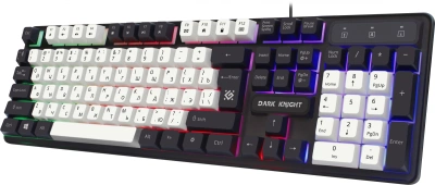 Клавиатура Defender Dark Knight GK-077 белый/черный USB Multimedia for gamer LED (45078)