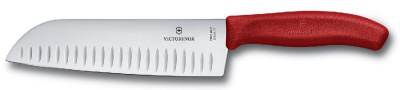 Нож кухонный Victorinox Swiss Classic (6.8521.17B) стальной сантоку лезв.170мм прямая заточка красный блистер