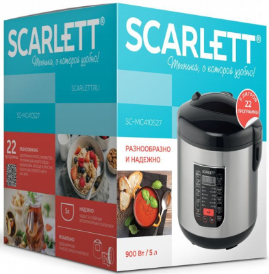 Мультиварка Scarlett SC-MC410S27 5л 900Вт серебристый/черный