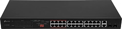 Коммутатор TP-Link TL-SL1226P (L2) 24x100Мбит/с 2x1Гбит/с 2xКомбо(1000BASE-T/SFP) 24PoE+ 250W неуправляемый