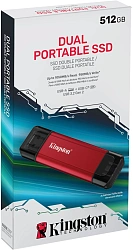 Накопитель SSD Kingston USB3.2 Gen2 512GB SPSD/512GB красный