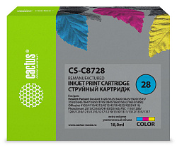 Картридж струйный Cactus CS-C8728 №28 многоцветный (18мл) для HP DJ 3320/3325/3420/3425/3520 с чипом