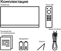 Телевизор LED Sber 43" SDX-43F3111 Салют ТВ Frameless черный 4K Ultra HD 60Hz DVB-T DVB-T2 DVB-C DVB-S DVB-S2 USB WiFi Smart TV