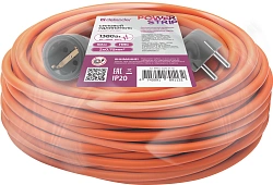 Удлинитель силовой Defender Ext2G-01-50 (99853) 2x0.75кв.мм 1розет. 50м ПВС 6A без катушки оранжевый