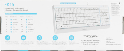 Клавиатура A4Tech Fstyler FK15 белый USB (FK15 WHITE)