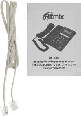 Телефон проводной Ritmix RT-550 белый/серый