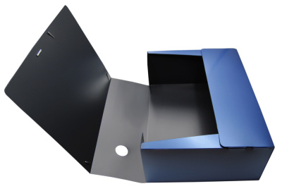 Папка архивная на резинке Silwerhof Perlen 311915-74 полипропилен 1мм корешок 100мм A4 синий металлик