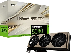 Видеокарта MSI PCI-E 5.0 RTX 5080 16G INSPIRE 3X OC NVIDIA GeForce RTX 5080 16Gb 256bit GDDR7 2640/30000 HDMIx1 DPx3 HDCP Ret