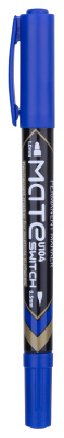 Маркер перманентный Deli EU10430 Mate двойной пиш. наконечник 0.5-1мм синий