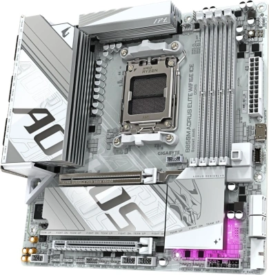 Материнская плата Gigabyte B850M AORUS ELITE WIFI6E SocketAM5 AMD B850 mATX AC`97 8ch(7.1) 2.5Gg RAID+DP