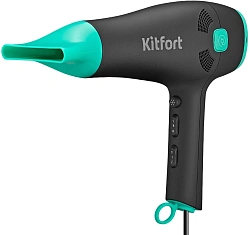 Фен Kitfort КТ-3222 2000Вт черный/бирюзовый