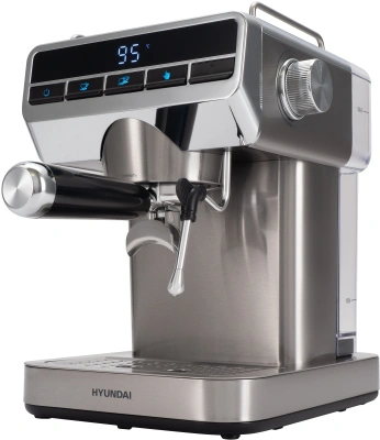 Кофеварка рожковая Hyundai HEM-4309 1350Вт серебристый/черный
