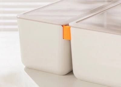 Короб для хранения Deli XDM11pink 1отд. 212x212x93.5мм розовый/серый пластик